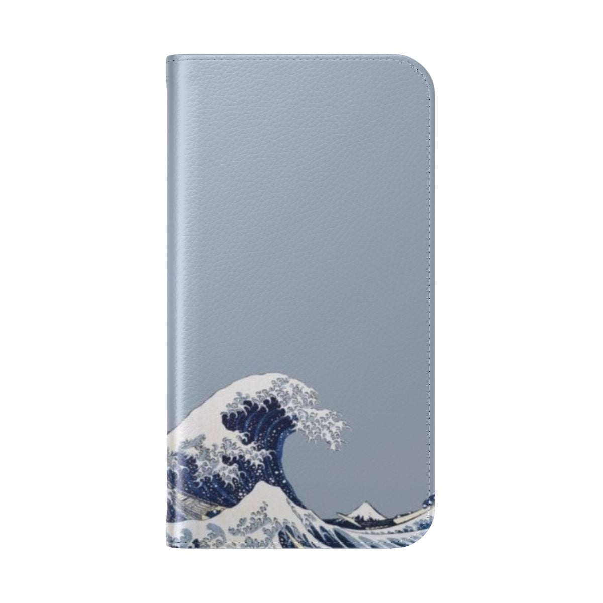 Wave-Inspired Flip Cover Phone Case for Mobile Devices - Folded Back