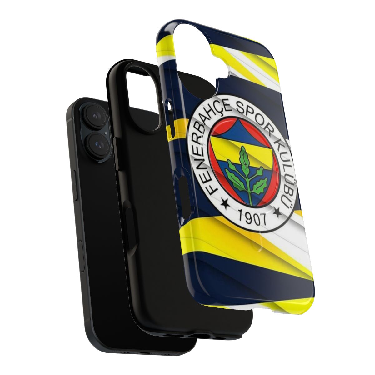 Fenerbahce football club themed magnetic tough phone case with triangle design - Layers