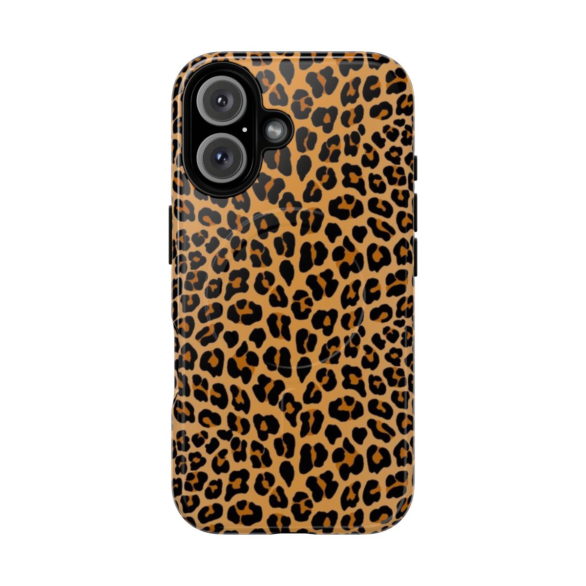 Leopard print magnetic tough phone case