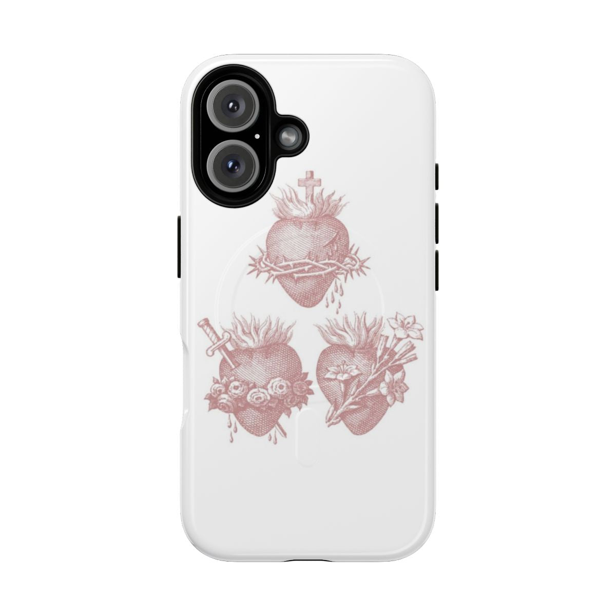 Magnetic tough phone case featuring the sacred hearts of Jesus, Mary and Joseph