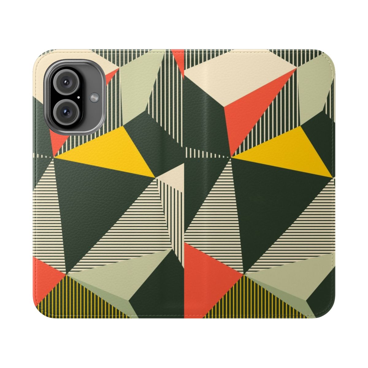 Colorful Bauhaus-inspired abstract geometric pattern phone case