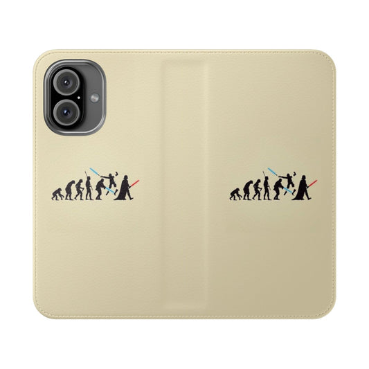 A Star Wars-themed phone case with a design depicting the evolution of humankind.