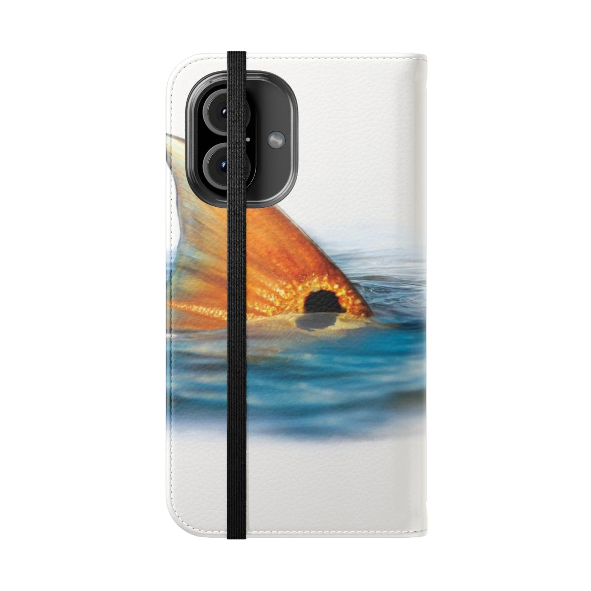 Tailing redfish phone case with a vibrant, realistic design for fly fishing enthusiasts. - Folded Front