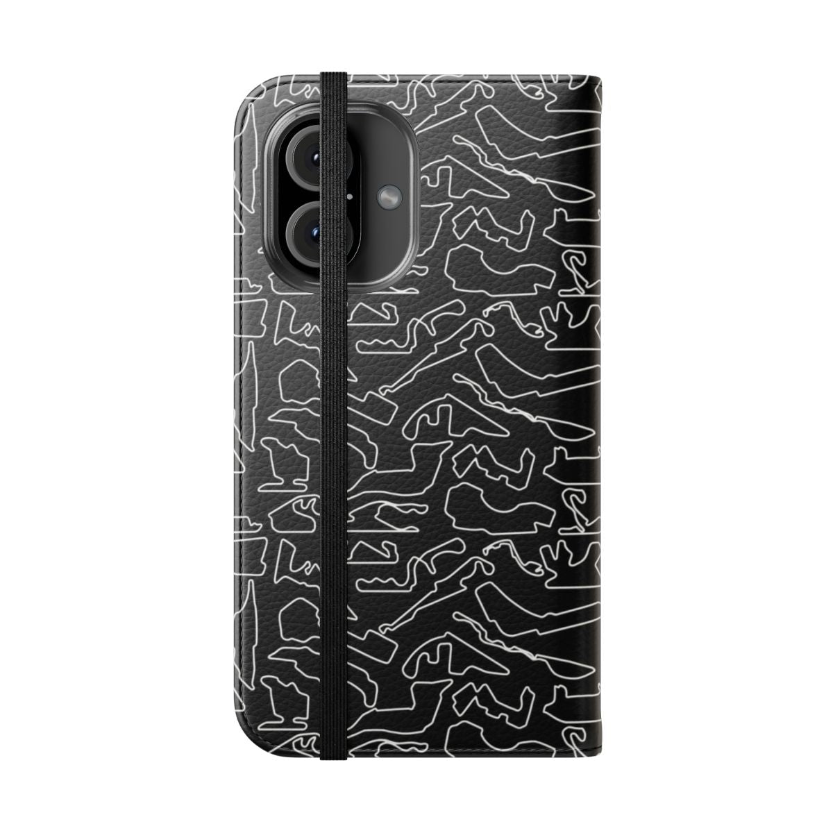 Stylish formula 1 inspired phone case featuring the 2023/2024 F1 race tracks - Folded Front