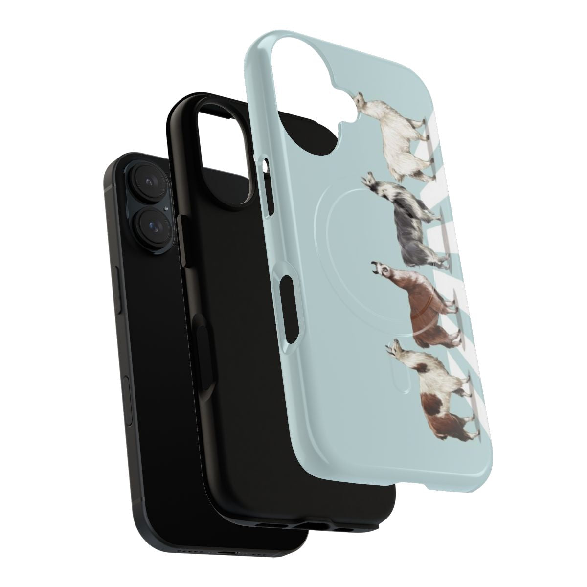 Llama-themed magnetic tough phone case with an Abbey Road-inspired design. - Layers