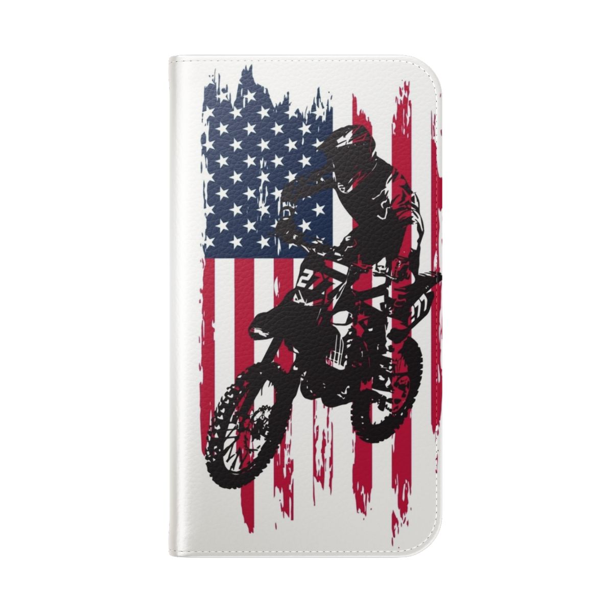 Vintage patriotic dirt bike motocross phone case - Folded Back