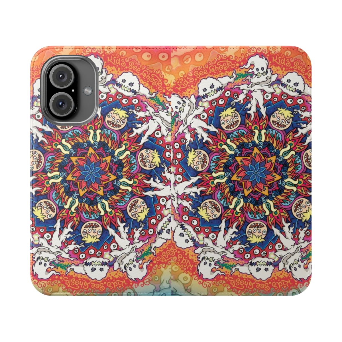 Vibrant psychedelic mandala design phone case inspired by the music of Kids See Ghosts (Kanye West and Kid Cudi)