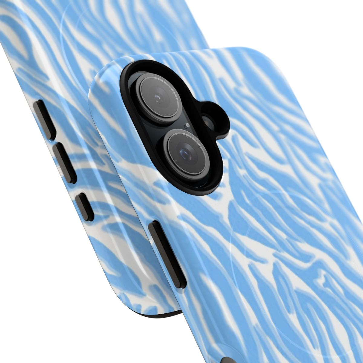 Blue Zebra Pattern Magnetic Tough Phone Case - Detail