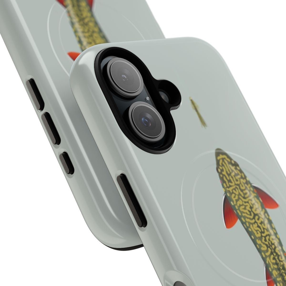 Magnetic phone case featuring a stunning aerial view of a brook trout stream - Detail