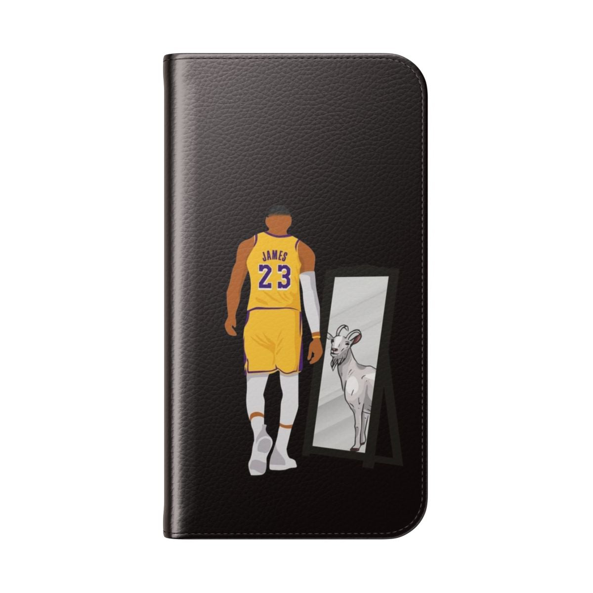 Lebron James Inspired Phone Case with Mirror GOAT Design - Folded Back