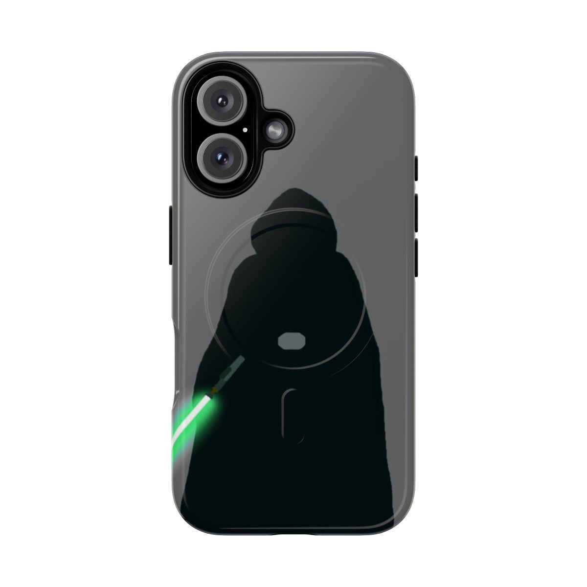 Magnetic tough phone case featuring Luke Skywalker, the Mandalorian, and Grogu from the Star Wars universe