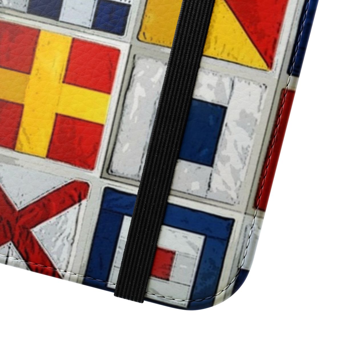 Nautical flags themed flip phone case cover with sailing, boat, and ocean imagery - Close Up