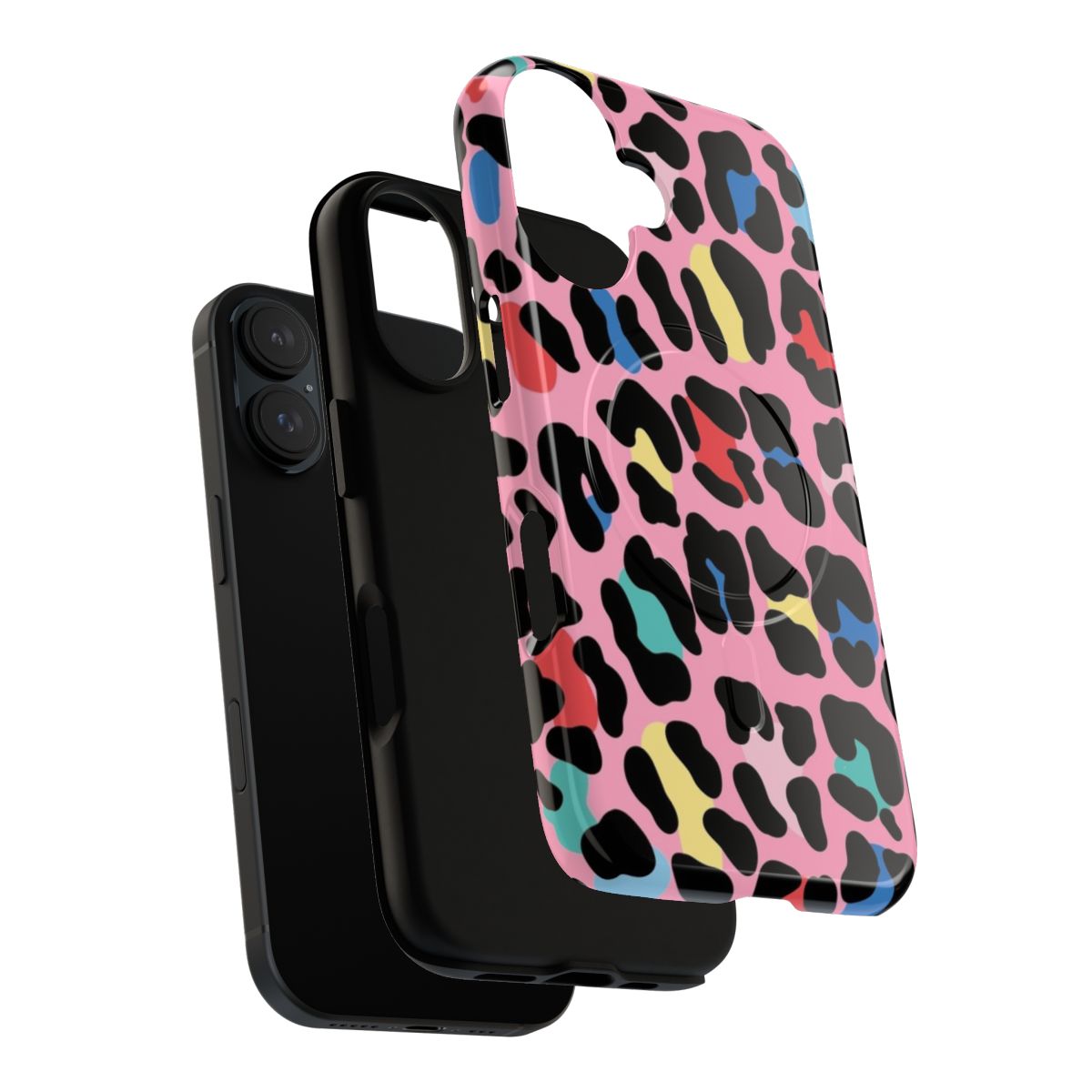 Vintage leopard print phone case with a retro aesthetic design - Layers