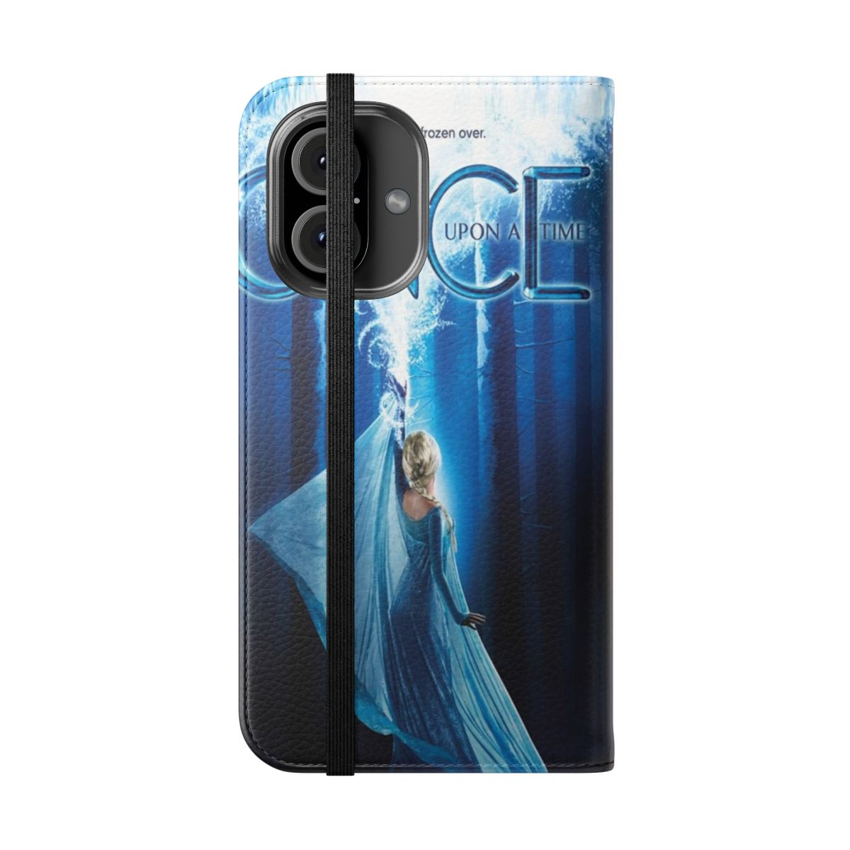 Elsa themed flip cover phone case with a fantasy design - Folded Front