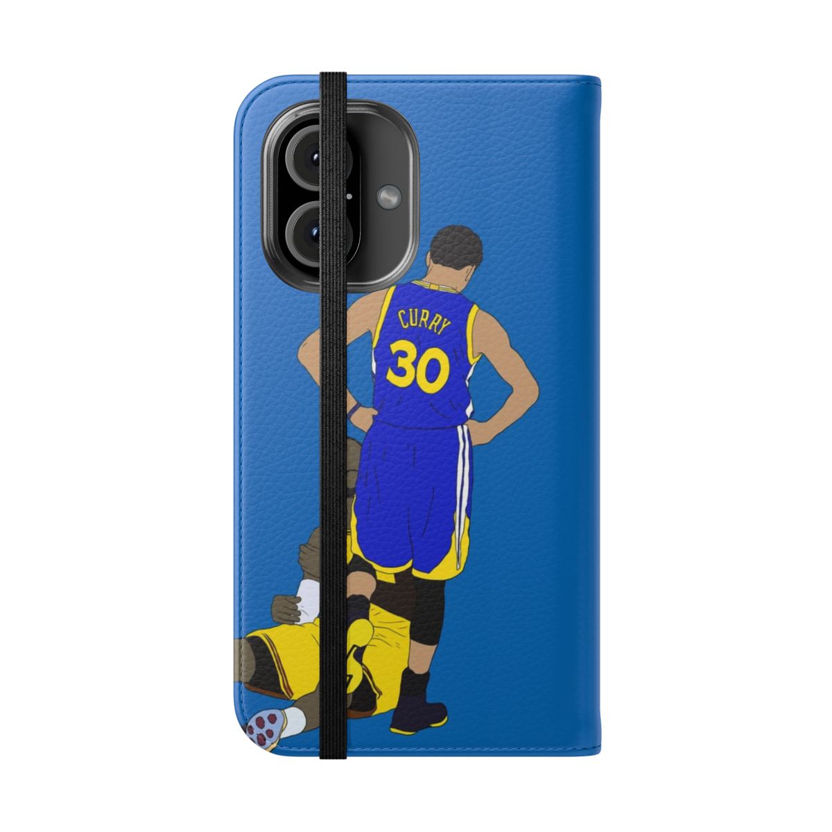 Basketball Rivals Flip Cover Phone Case featuring Steph Curry and LeBron James - Folded Front