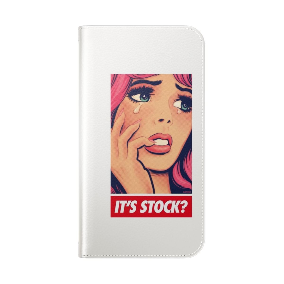 Pinkie-Inspired Flip Phone Case with Cartoon Vector Art Design - Folded Back