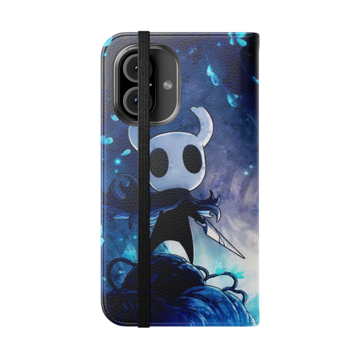 Hollow Knight-inspired flip phone case featuring Hornet, the indie game character - Folded Front