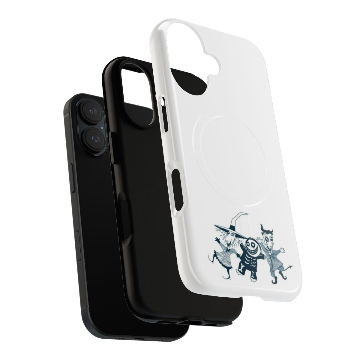 Magnetic tough phone case with The Nightmare Before Christmas characters Lock, Shock, and Barrel - Layers