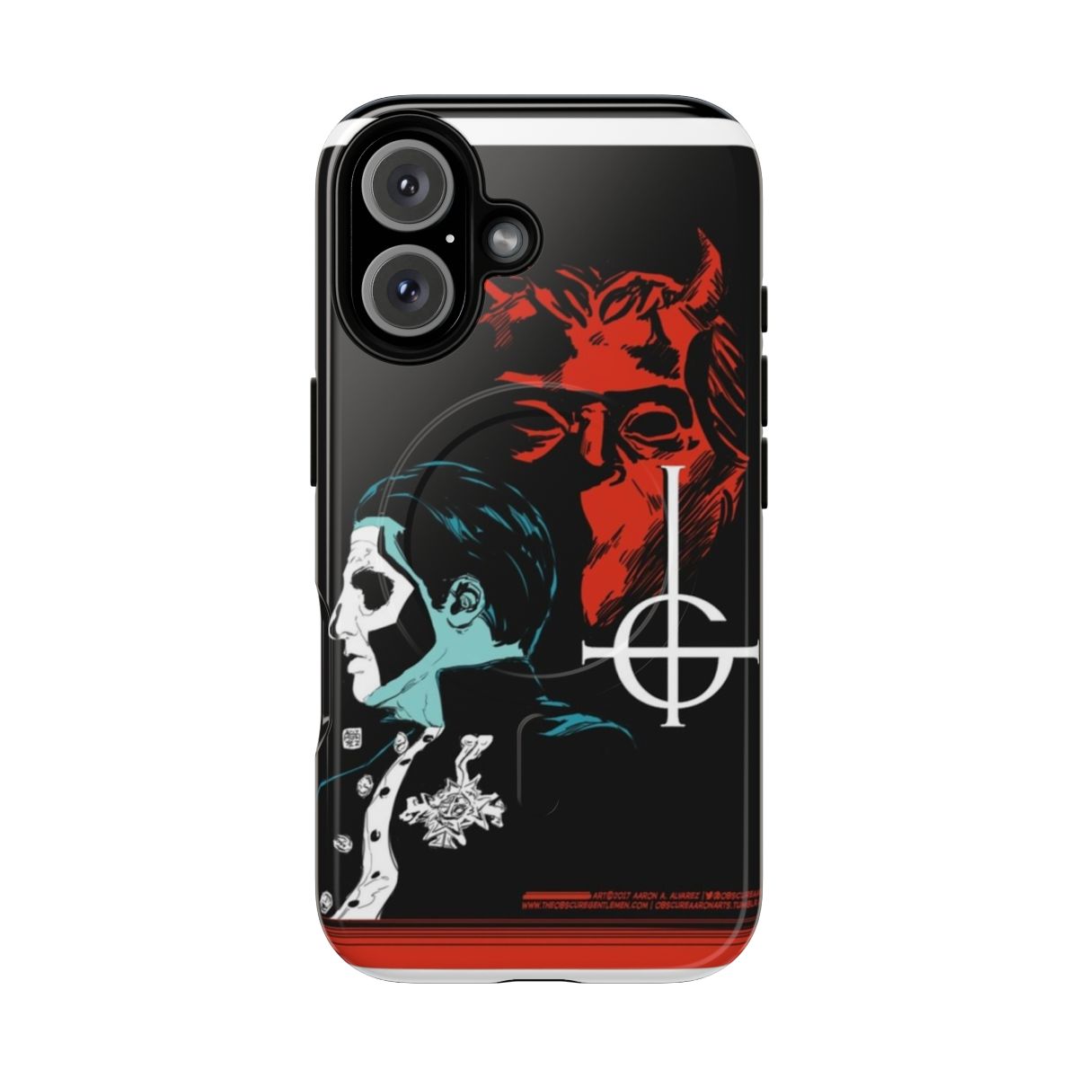 Magnetic tough phone case with Ghost BC band logo