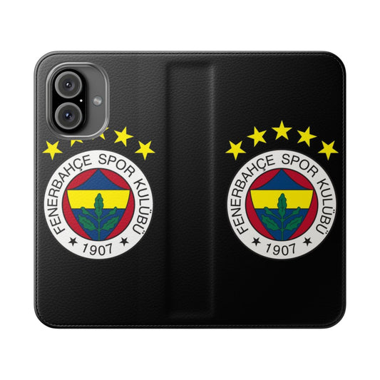 Premium Fenerbahçe-inspired 5 star logo flip cover phone case