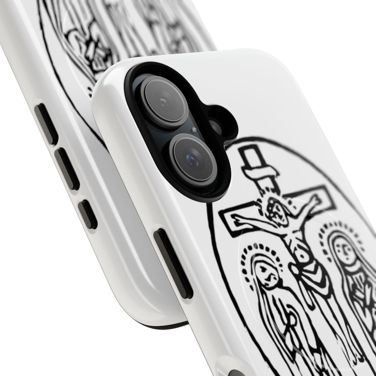 A phone case featuring a design inspired by the Jerusalem tattoo tradition. - Detail