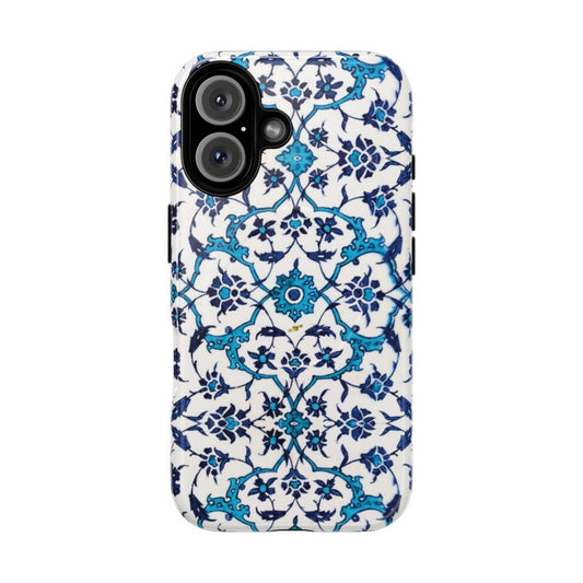 Persian ceramic design phone case with magnetic closure and tough protection