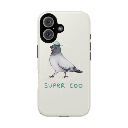 Stylish super coo magnetic tough phone case with cute pigeon design