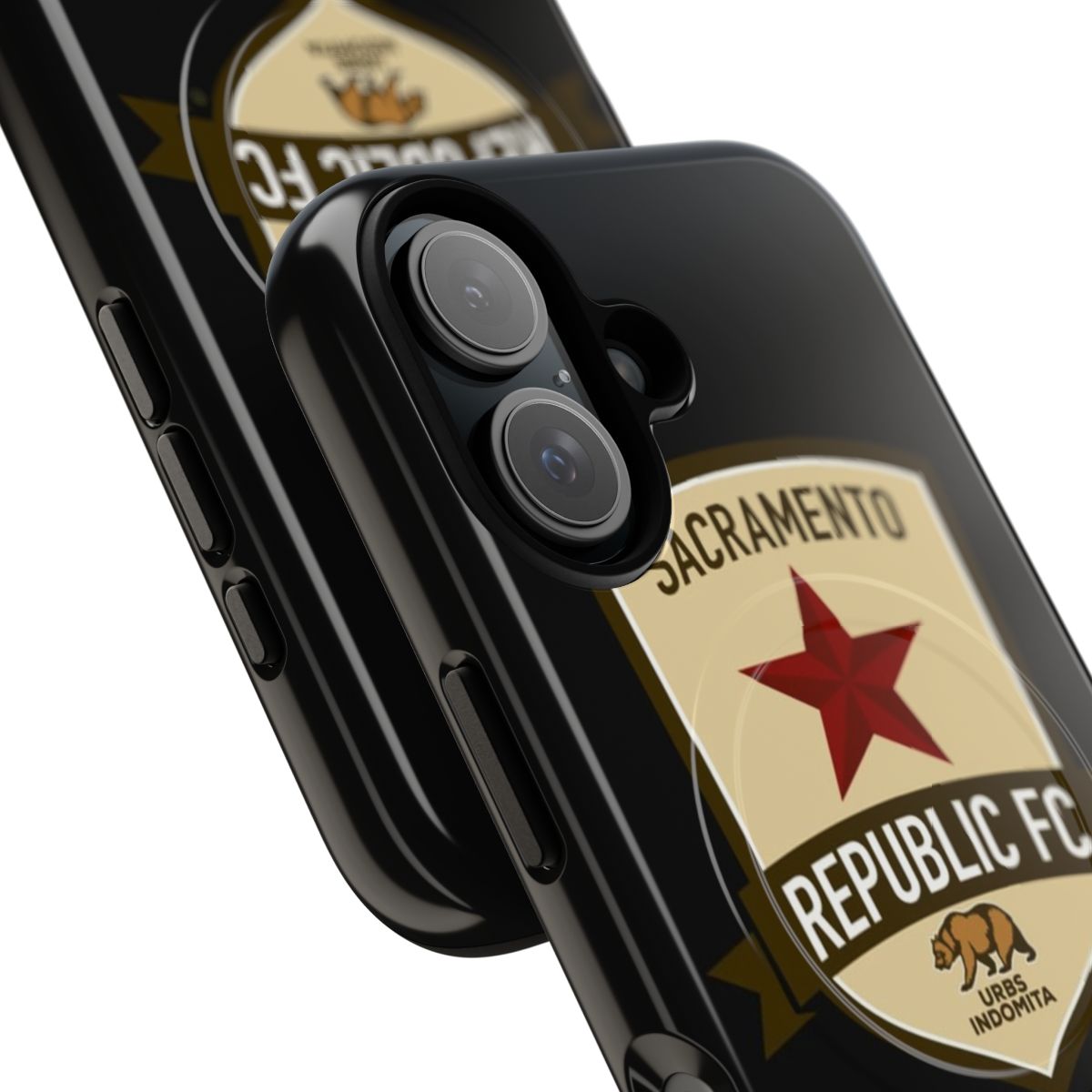 Sacramento Republic FC-inspired magnetic tough phone case with soccer/football design - Detail