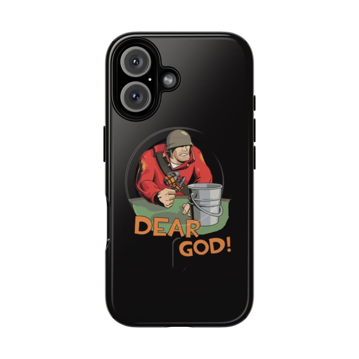 Team Fortress 2 inspired magnetic tough phone case with 'This Is A Bucket' design