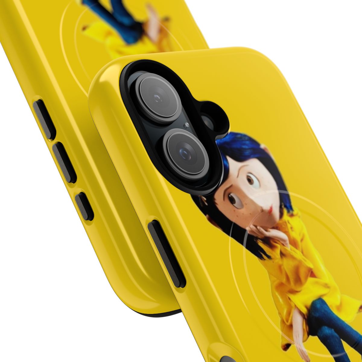 Coraline Inspired Magnetic Tough Phone Case with Creepy and Spooky Doll Design - Detail