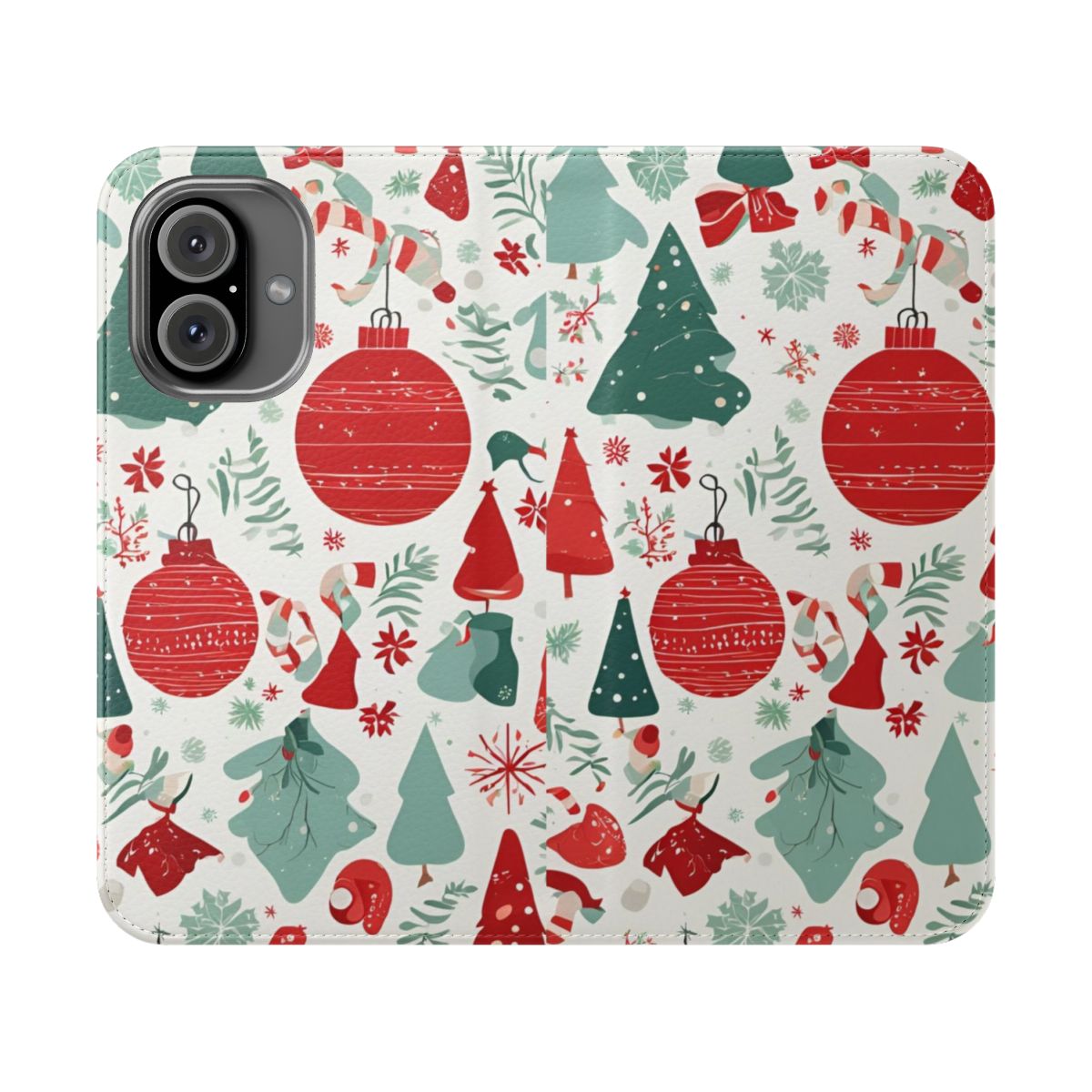 Festive Christmas-themed flip phone case cover