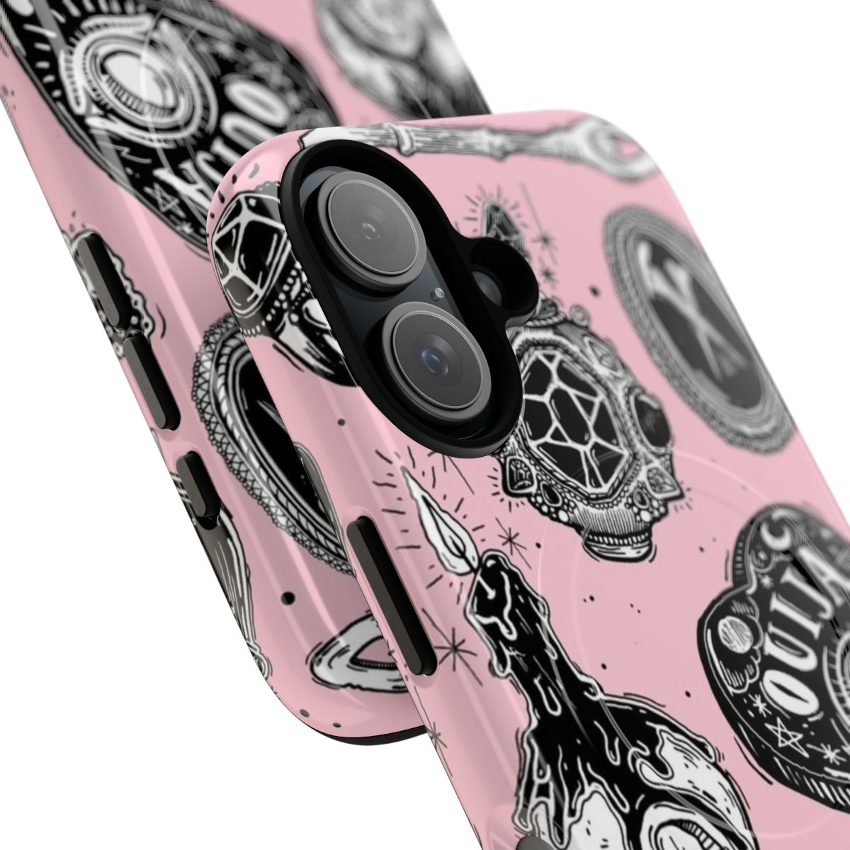 Spooky and stylish witchy phone case with doodle pattern - Detail