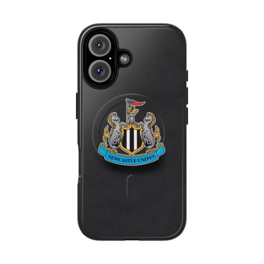 Magnetic protective phone case featuring the Newcastle soccer club logo and colors