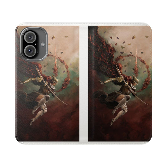 Valkyrie-inspired fantasy phone case featuring the character Malenia from the video game Elden Ring.