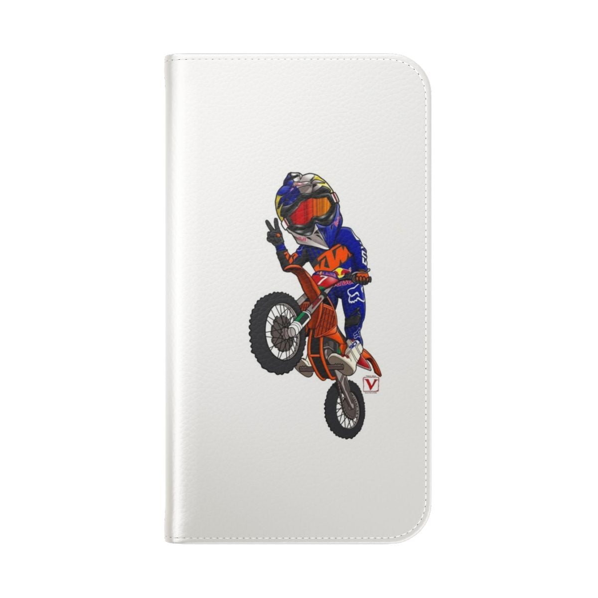 Wheeling motorcycle stunt flip cover phone case - Folded Back