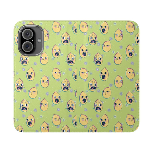 Cartoon Adventure Time inspired flip cover phone case featuring Lemongrab