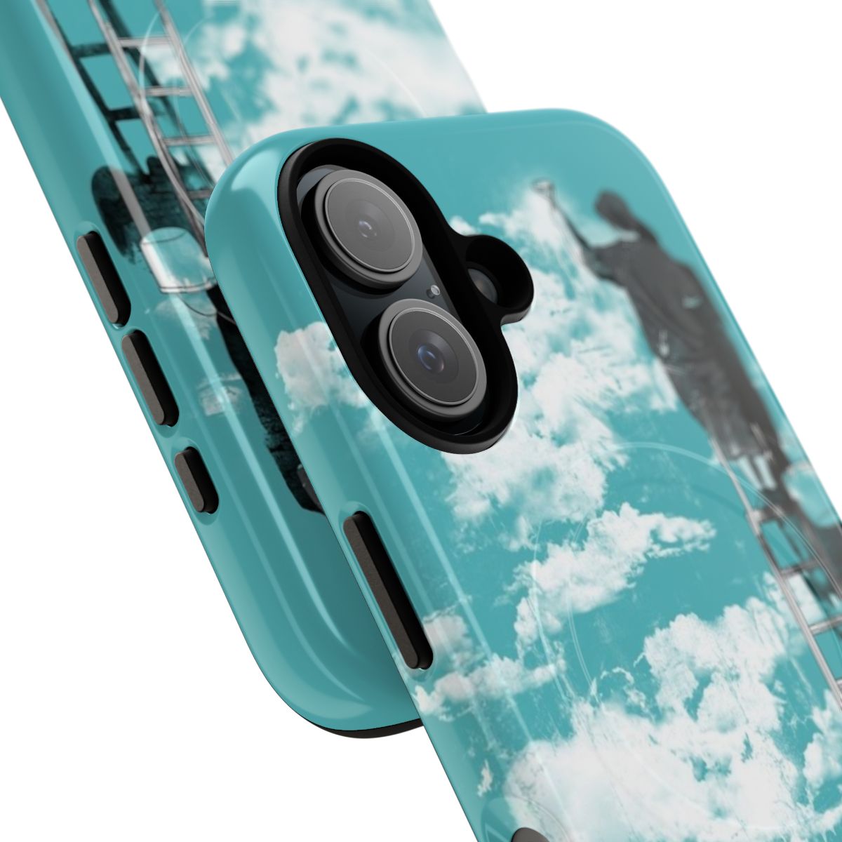 Optimist magnetic tough phone case with surreal, sky, and street art design - Detail