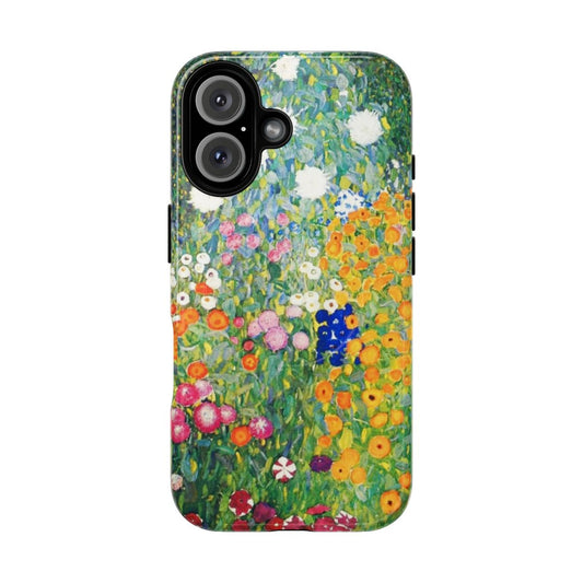 Colorful phone case with floral design inspired by Gustav Klimt's art nouveau masterpieces