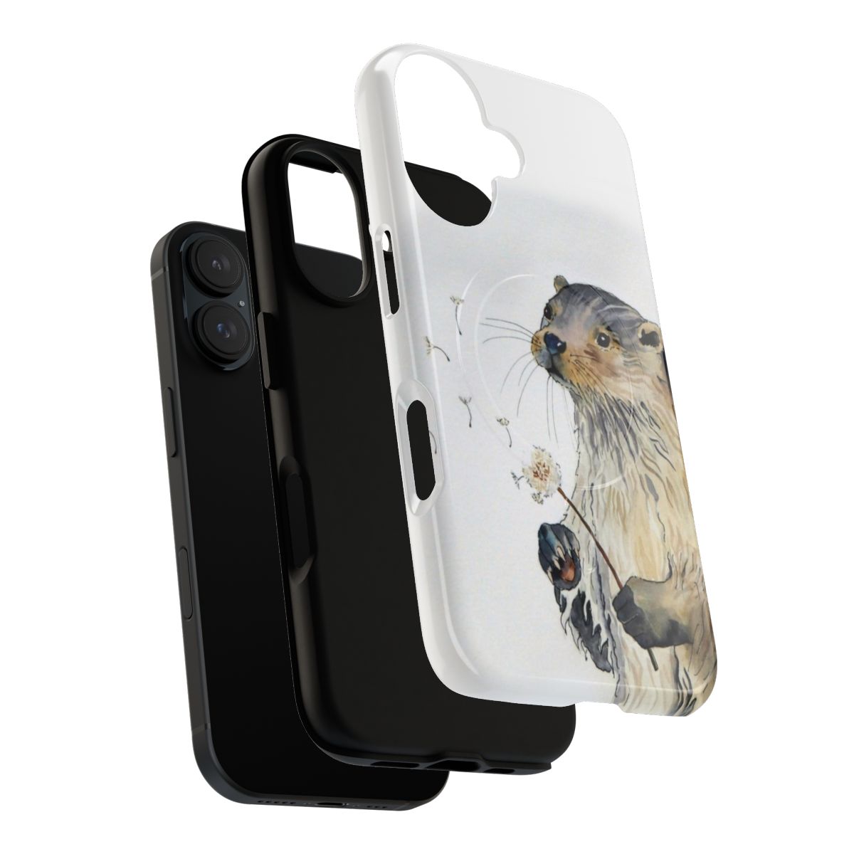 Whimsical illustration of a wishing otter on a durable, protective phone case. - Layers