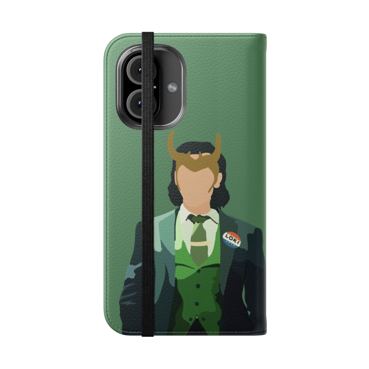 Loki-inspired phone case featuring the God of Mischief - Folded Front