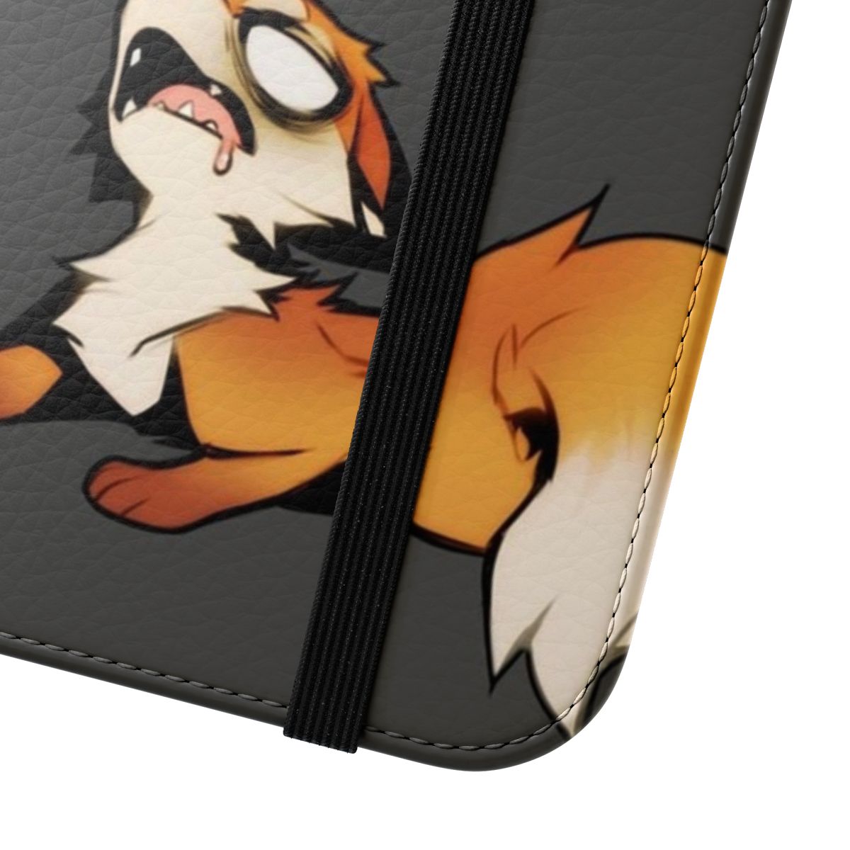 Exhausted Furry Fox Flip Cover Phone Case - Close Up