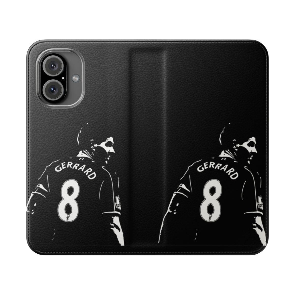 High-quality Liverpool FC legend silhouette phone case featuring iconic player Steven Gerrard