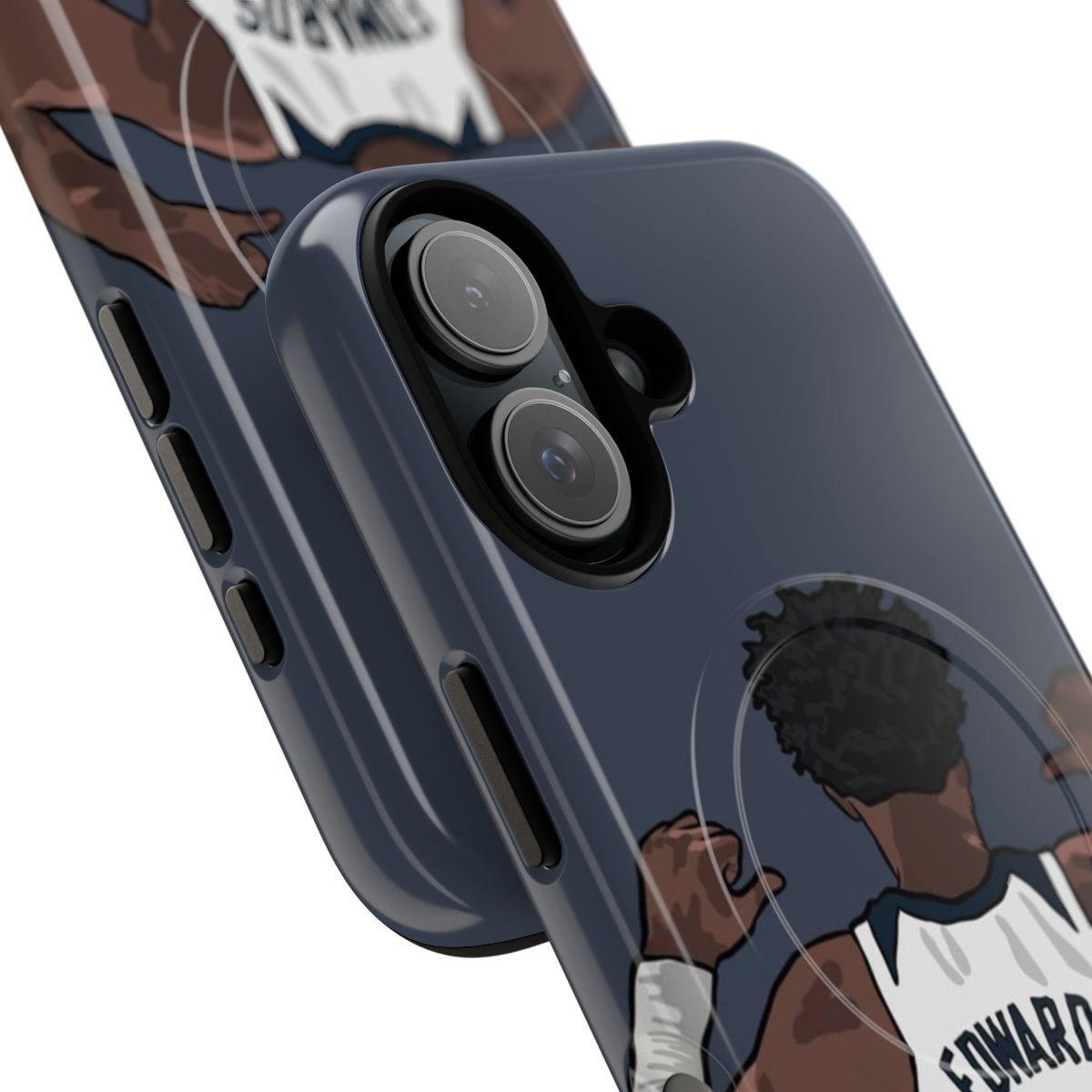 Magnetic tough phone case featuring Anthony Edwards, the star player for the Minnesota Timberwolves - Detail