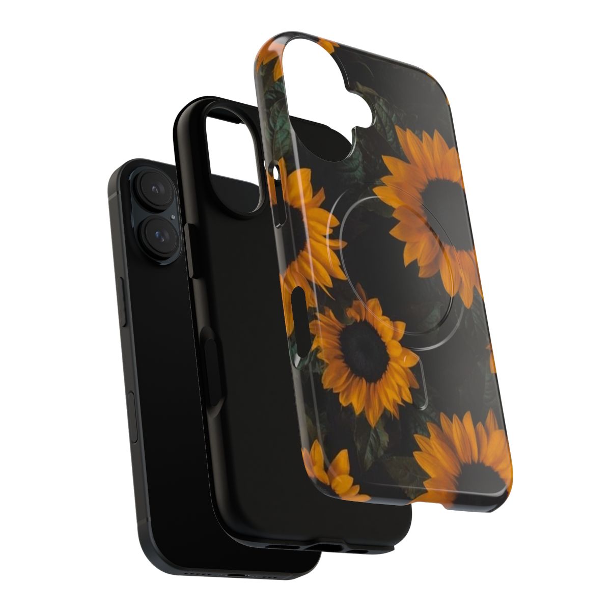 Sunflower Magnetic Tough Phone Case with a beautiful floral nature botanical design - Layers