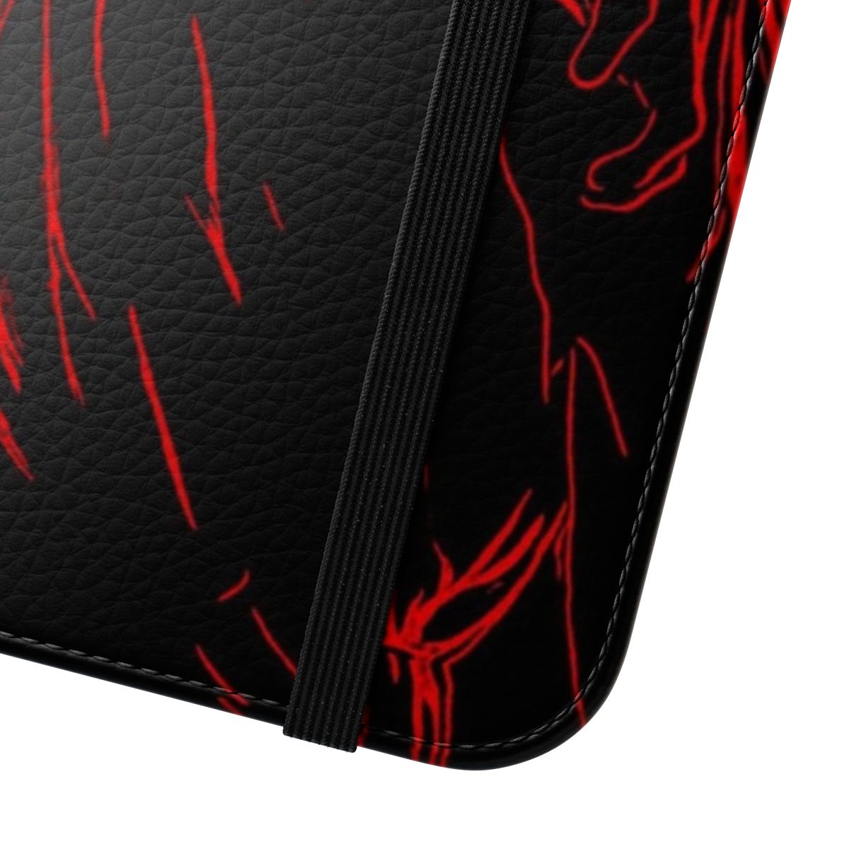 Spooky Ghostface-themed phone case with a flip cover design - Close Up