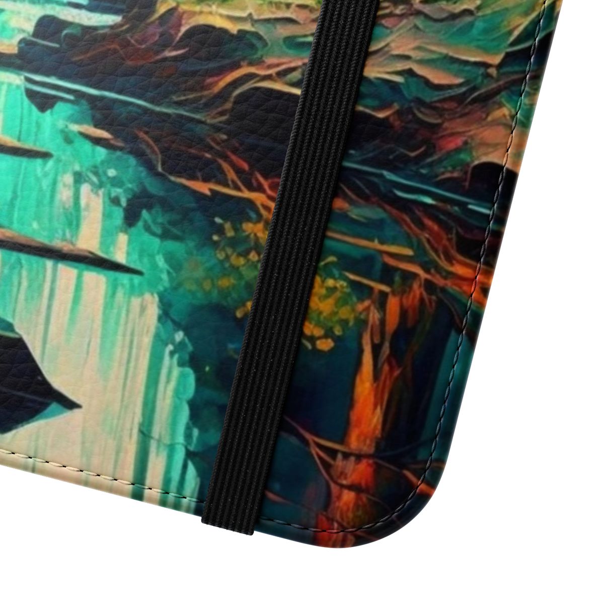 Abstract floral landscape design phone case - Close Up