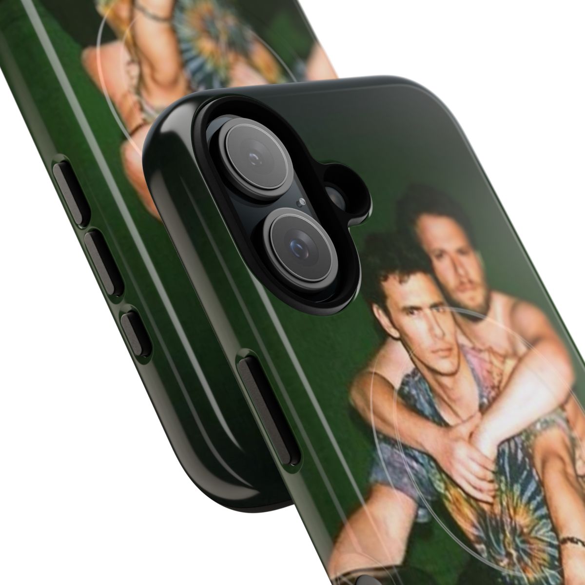 Artistic phone case design featuring Seth Rogen and James Franco - Detail