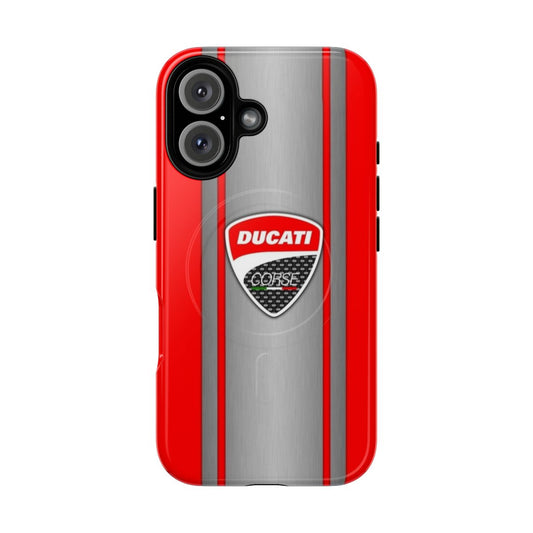 Magnetic Tough Phone Case with Ducati Racing Collage Design