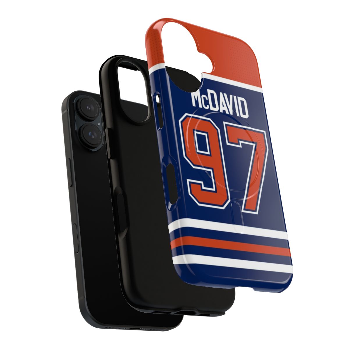 Edmonton Oilers Inspired Magnetic Tough Phone Case with Connor McDavid Design - Layers