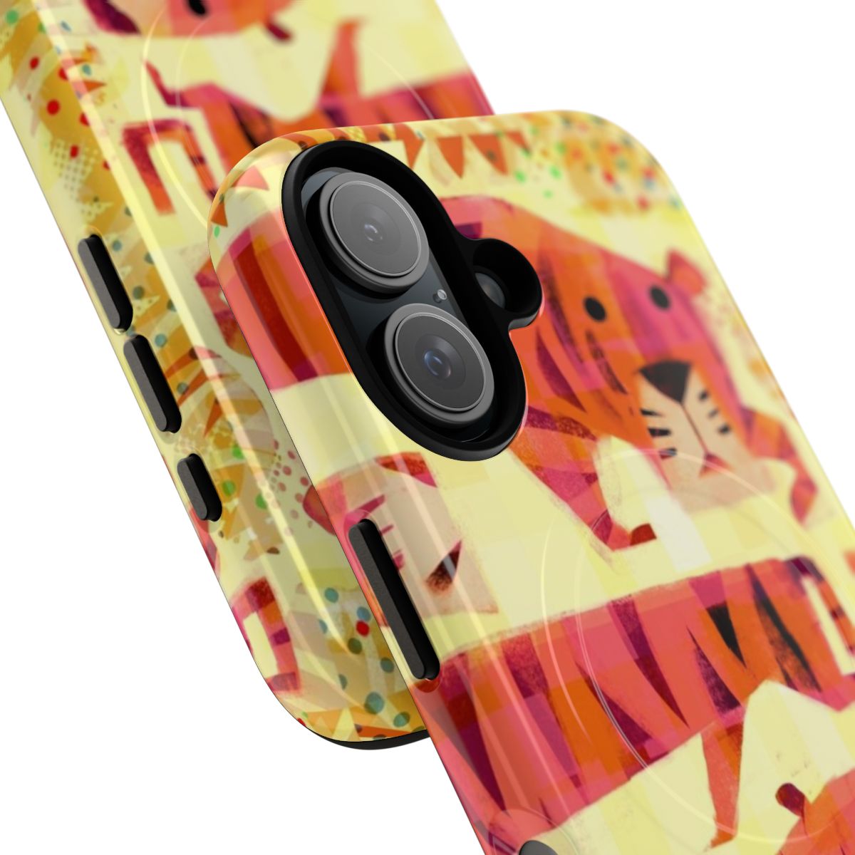 A stylish tiger-themed magnetic phone case that provides protective and fashionable coverage for your device. - Detail